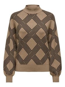 ONLY Sweter w kolorze jasnobrązowym rozmiar: M. Brązowe swetry oversize ONLY, m, bez wzorów, ze splotem, bez ramiączek. Za 157,35 zł.
