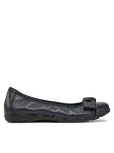 Caprice Baleriny 9-22153-42 Granatowy. Niebieskie balerinki Caprice, bez wzorów, ze skóry, bez obcasa, bez zapięcia. Za 285,99 zł.