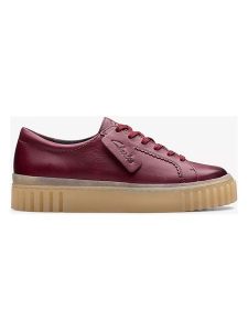Clarks Skórzane sneakersy "Mayhill Walk" w kolorze bordowym rozmiar: 40. Czerwone trampki Clarks, bez wzorów, bez zapięcia. Za 311,85 zł.