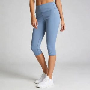 Damskie legginsy Softee Impulse. Niebieskie legginsy SOFTEE, bez wzorów, z elastanu, z podwyższonym stanem. Za 135,00 zł.