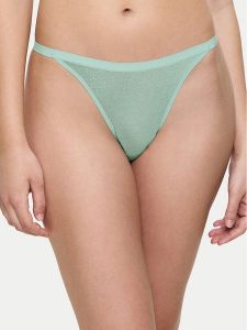 Triumph Stringi Signature Sheer 10216494 Zielony. Zielone stringi Triumph, bez wzorów, z syntetyku. Za 69,99 zł.