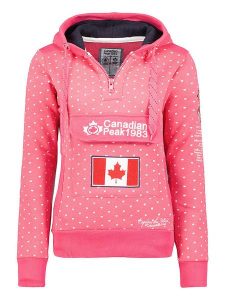 Canadian Peak Bluza "Gyrelle" w kolorze różowym rozmiar: XXL. Różowe bluzy Canadian Peak, xxl, z aplikacjami, z bawełny, z kapturem. Za 144,58 zł.