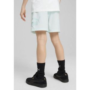 Młodzieżowe tkane szorty Essentials Logo Lab Summer PUMA Peaceful Blue. Niebieskia szorty Puma, bez wzorów, z gumy, młodzieżowe. Za 99,00 zł.