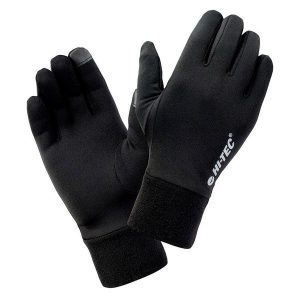Rękawiczki Unisex Dla Dorosłych Logo Janni. Czarne rękawiczki Hi-tec, bez wzorów. Za 60,99 zł.