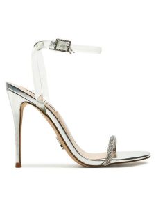 Steve Madden Sandały Balia SM11002882 Srebrny. Szare sandały Steve Madden, bez wzorów, z tworzywa sztucznego, bez obcasa, na szpilce, bez zapięcia. Za 359,99 zł.