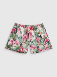 4F Spodenki plażowe z filtrem UPF50+ damskie - multikolor XXL. Brązowe spodenki sportowe 4f, bez wzorów, z dzianiny, sportowe. Za 99,99 zł.