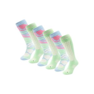 Skarpety narciarskie - Damskie - 6 par - Ice Blue. Niebieskie skarpetki POEDERBAAS, bez wzorów, z wełny. W wyprzedaży za 329,62 zł.