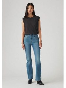 Levi's Dżinsy - Regular fit - w kolorze niebieskim rozmiar: W26/L32. Niebieskie jeansy Levi's®, z aplikacjami, z podwyższonym stanem. Za 231,68 zł.