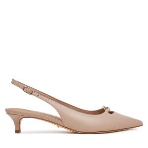 Czółenka Guess. Brązowe czółenka Guess, z aplikacjami, bez obcasa, bez zapięcia. Za 399,99 zł.