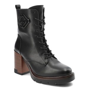 Czarne Botki Vinceza Eleganckie Obuwie Damskie Z Broszką. Czarne botki VINCEZA, bez wzorów, z jeansu, bez obcasa, bez zapięcia. Za 179,00 zł.