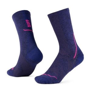 Skarpety do biegania Buff Dryflx Crew Sock DC. Niebieskie skarpetki Buff, bez wzorów. Za 103,39 zł.