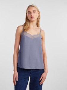 Pieces Top "Pctiffany" w kolorze fioletowym rozmiar: XS. Różowe topy Pieces, xs, bez wzorów, z koronki, bez kołnierzyka, bez ramiączek. Za 48,28 zł.