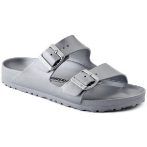 Sandały Damskie EVA Arizona. Szare sandały Birkenstock, bez wzorów, bez obcasa, bez zapięcia. Za 405,99 zł.
