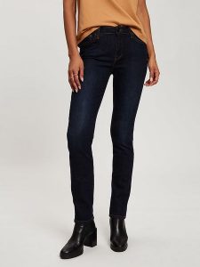 Cross Jeans Dżinsy - Slim fit - w kolorze granatowym rozmiar: W32/L32. Niebieskie jeansy Cross Jeans, z aplikacjami, z jeansu, z podwyższonym stanem. Za 136,13 zł.