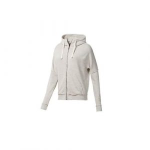 Bluza sportowa damska Reebok Training Essentials Marble Logo Full Zip. Brązowe bluzy Reebok, bez wzorów, z kapturem. Za 355,00 zł.