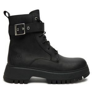Botki Timberland. Czarne botki Timberland, bez wzorów, bez obcasa, na płaskiej podeszwie, bez zapięcia. Za 499,99 zł.