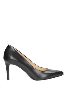 Wojas Skórzane czółenka w kolorze czarnym rozmiar: 37. Czarne czółenka Wojas, bez wzorów, ze skóry, bez obcasa, na szpilce, bez zapięcia. Za 291,45 zł.