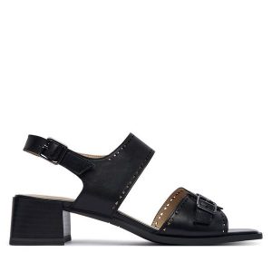 Sandały Caprice. Czarne sandały Caprice, bez wzorów, bez obcasa, na słupku, bez zapięcia. Za 339,99 zł.