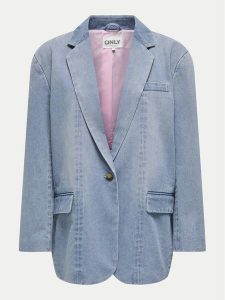 ONLY Marynarka Cory 15338592 Niebieski Loose Fit. Niebieskie marynarki i żakiety ONLY, l, bez wzorów, z bawełny. Za 259,99 zł.