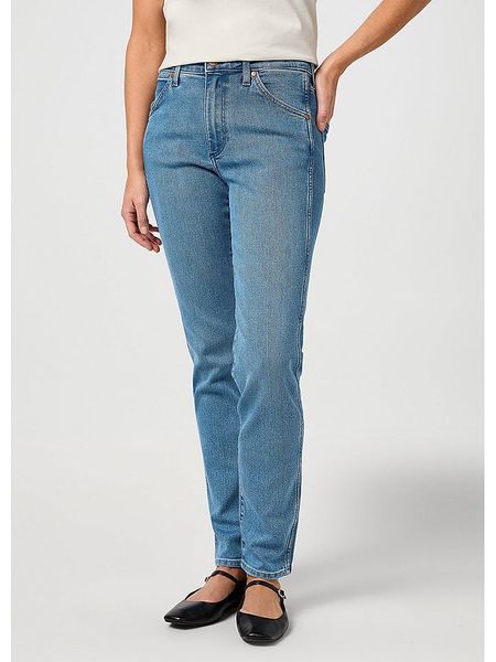 Wrangler Dżinsy "Piper" - Regular fit - w kolorze niebieskim rozmiar: W29/L32. Niebieskie jeansy Wrangler, z aplikacjami, z podwyższonym stanem. Za 188,85 zł.