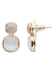 U.S. Polo Assn. Pozłacane kolczyki-wkrętki z kryształami rozmiar: onesize. Białe kolczyki U.S. Polo Assn., z kryształem, metalowe. Za 69,99 zł.