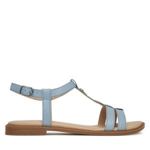 Sandały Lasocki. Niebieskie sandały Lasocki, bez wzorów, bez obcasa, na płaskiej podeszwie, bez zapięcia. Za 99,99 zł.