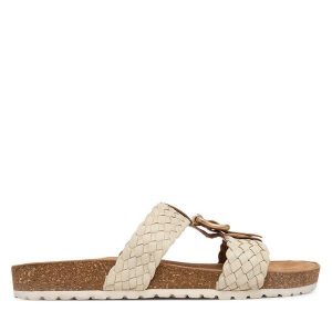 Klapki Tamaris. Białe klapki Tamaris, bez wzorów, bez obcasa. Za 299,99 zł.