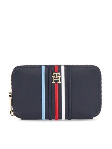 Tommy Hilfiger Portfel Poppy Large Za Corp AW0AW16018 Granatowy. Niebieskie portfele TOMMY HILFIGER, bez wzorów, ze skóry. Za 169,99 zł.