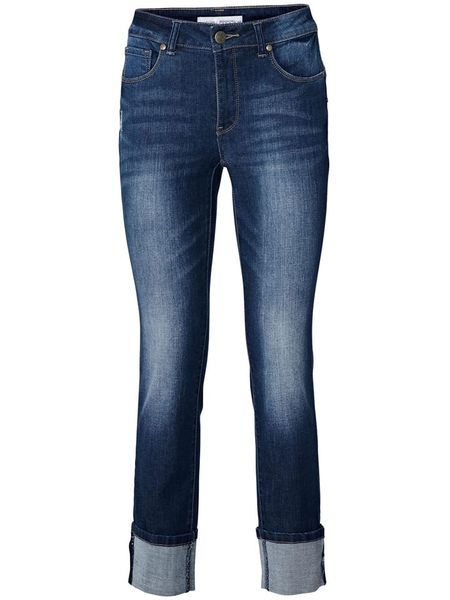 Heine Dżinsy - Slim fit - w kolorze granatowym rozmiar: 38. Niebieskie jeansy Heine, bez wzorów. Za 115,24 zł.