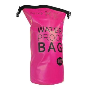 Dry Bag - wodoodporna torba 10 l - różowa - 17x46 cm - duffel bag. Czerwone torby podróżne i sportowe EUROCATCH, bez wzorów, z materiału. Za 109,99 zł.