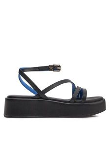 Tommy Hilfiger Sandały Th Strap Platform FW0FW07728 Czarny. Czarne sandały TOMMY HILFIGER, bez wzorów, ze skóry, bez obcasa, na koturnie, bez zapięcia. Za 569,99 zł.
