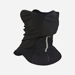 Komin na szyję na rower 900 wiatroszczelny. Czarne szaliki VAN RYSEL, bez wzorów, z materiału. Za 69,99 zł.