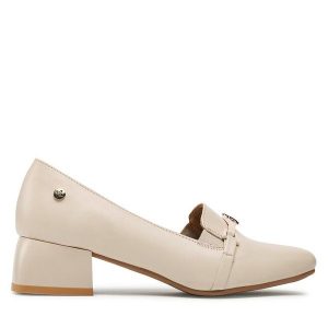 Półbuty Maciejka. Brązowe czółenka Maciejka, bez wzorów, bez obcasa, na obcasie, bez zapięcia. Za 309,99 zł.