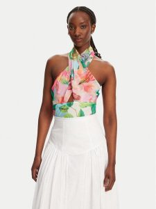 Bardot Bluzka Fontes Halter 59898TB Kolorowy Regular Fit. Bluzki Bardot, bez wzorów, z syntetyku, bez kołnierzyka, bez ramiączek. Za 199,99 zł.