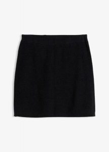 Krótka spódnica dzianinowa. Szare spódnice bonprix, bez wzorów, z dzianiny, eleganckie, mini. Za 94,99 zł.