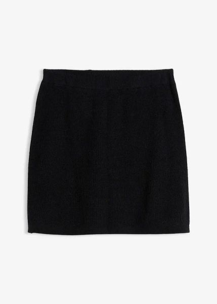Krótka spódnica dzianinowa. Szare spódnice bonprix, bez wzorów, z dzianiny, eleganckie, mini. Za 94,99 zł.