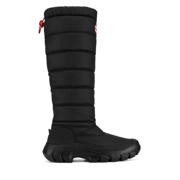 Śniegowce Hunter. Czarne buty zimowe Hunter, bez obcasa, bez zapięcia. Za 559,99 zł.