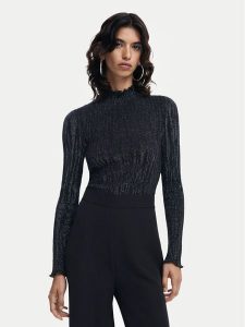 Desigual Kombinezon Loira 24WWPW34 Czarny Regular Fit. Czarne kombinezony Desigual, s, bez wzorów, z syntetyku, bez kołnierzyka, bez ramiączek. Za 309,99 zł.