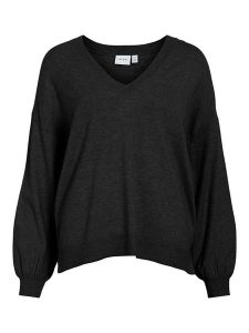 Vila Sweter "Comfy" w kolorze czarnym rozmiar: XS. Czarne swetry oversize Vila, s, bez wzorów, z wiskozy, bez ramiączek. Za 94,45 zł.