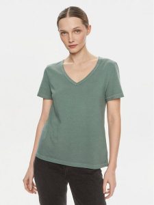 Gap T-Shirt 740140 Zielony Regular Fit. Zielone t-shirty GAP, xs, bez wzorów, z bawełny, bez kołnierzyka, bez ramiączek. Za 79,99 zł.