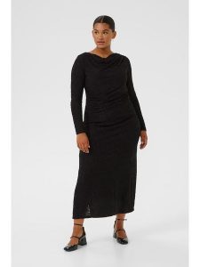 KAFFE curve Sukienka w kolorze czarnym rozmiar: XL. Czarne sukienki KAFFE curve, na co dzień, xl, bez wzorów, bez kołnierzyka, bez ramiączek, maxi, proste. Za 184,89 zł.