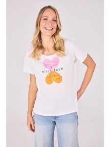 LIEBLINGSSTÜCK Koszulka "Cilia" w kolorze białym rozmiar: XL. Białe bluzki LIEBLINGSSTÜCK, xl, bez wzorów, bez kołnierzyka, bez ramiączek. Za 118,56 zł.