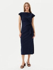 Tommy Hilfiger Sukienka codzienna WW0WW45159 Granatowy Regular Fit. Niebieskie kombinezony TOMMY HILFIGER, na co dzień, xs, bez wzorów, z bawełny, bez kołnierzyka, bez ramiączek, proste. Za 329,99 zł.