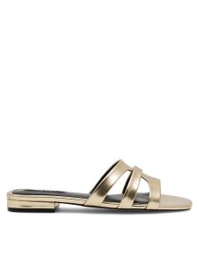 Nine West Klapki 123AL1207-1 Złoty. Żółte klapki Nine West, bez wzorów, z syntetyku, bez obcasa. Za 125,99 zł.