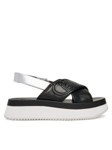 Liu Jo Sandały Dreamy Sandal 02 BA5089 EX097 Czarny. Czarne sandały Liu Jo, bez wzorów, ze skóry, bez obcasa, na płaskiej podeszwie, bez zapięcia. Za 399,99 zł.