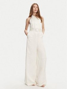 TWINSET Kombinezon 251TT2170 Écru Wide Leg. Sukienki Twinset, bez wzorów, z wiskozy, bez kołnierzyka, bez ramiączek. Za 679,00 zł.