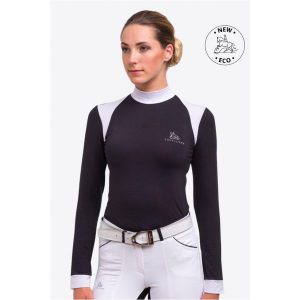 Koszulka wyścigowa damska Black Jack. Białe bluzki CAVALLIERA, l, bez wzorów, z bawełny, eleganckie, bez kołnierzyka, bez ramiączek. W wyprzedaży za 245,10 zł.