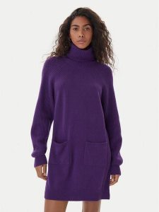 Liu Jo Sukienka dzianinowa MF5063 MS009 Fioletowy. Fioletowe kombinezony Liu Jo, m, bez wzorów, z dzianiny, bez kołnierzyka, bez ramiączek. Za 459,99 zł.