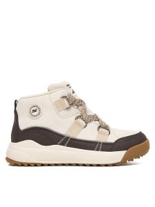 Skechers Botki Yana 180320/NTBR Beżowy. Brązowe botki Skechers, bez wzorów, z materiału, bez obcasa, na płaskiej podeszwie, bez zapięcia. Za 319,99 zł.