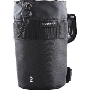 Tekstylny uchwyt na bidon na kierownicę. Czarne torebki klasyczne RIVERSIDE, bez wzorów, z materiału, bez dodatków. Za 34,99 zł.